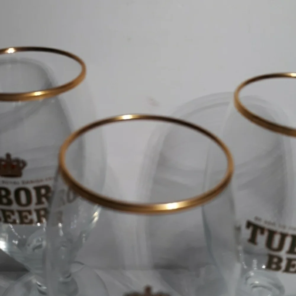 Set of 4 vtg Tuborg Beer glasses
